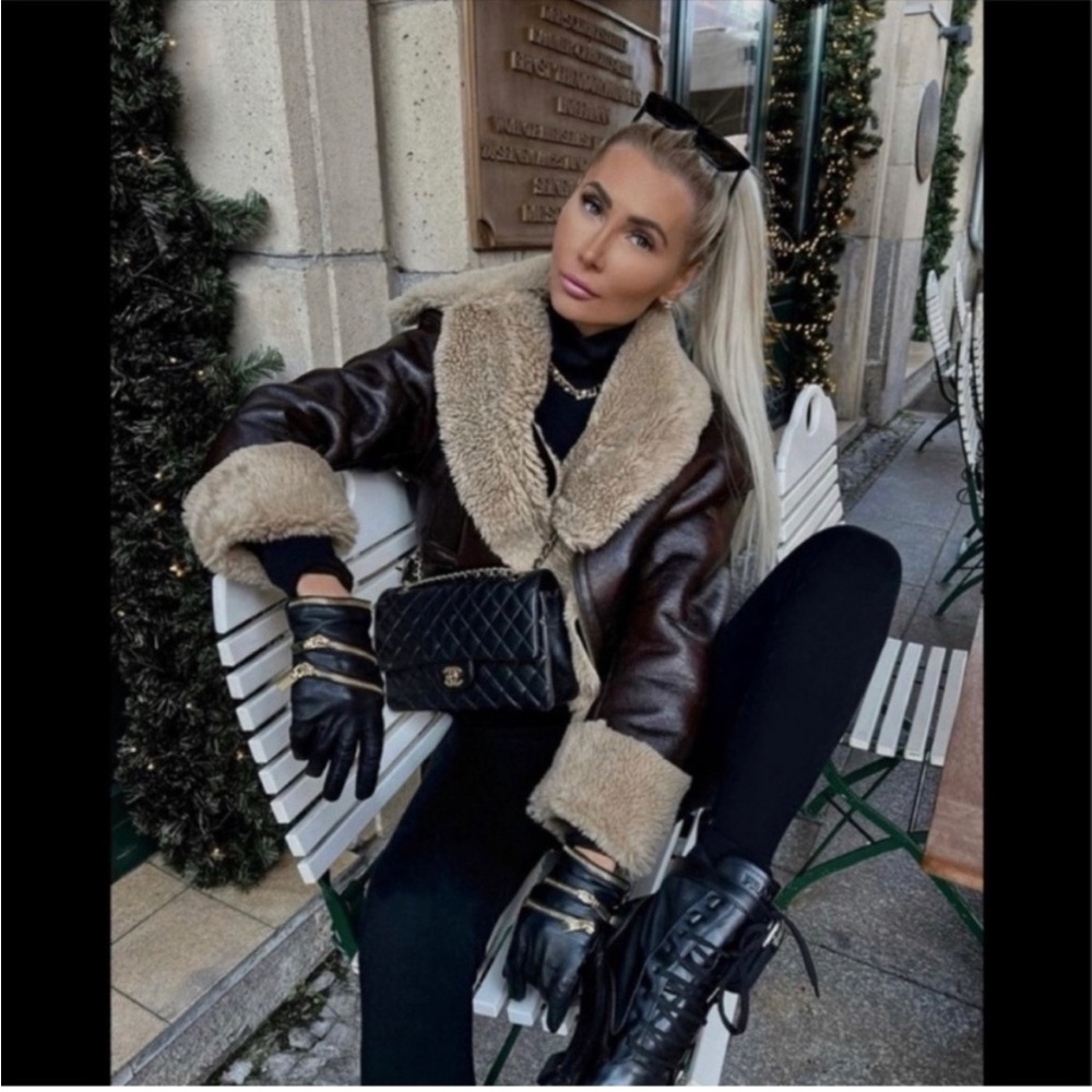 ZARA Faux Fur Leather Jacket